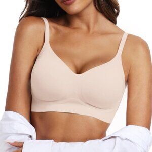 OEAK Deep V Bras Wireless Comfortable Bra Supportive No Underwire Bras SZ L